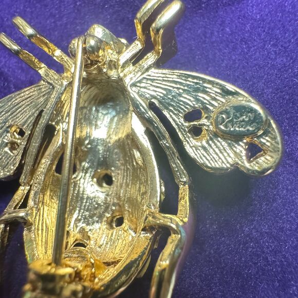 *New* Joan Rivers Classics Collection Pink Orchid Bee Brooch w/ Lady Bug - Picture 8 of 10